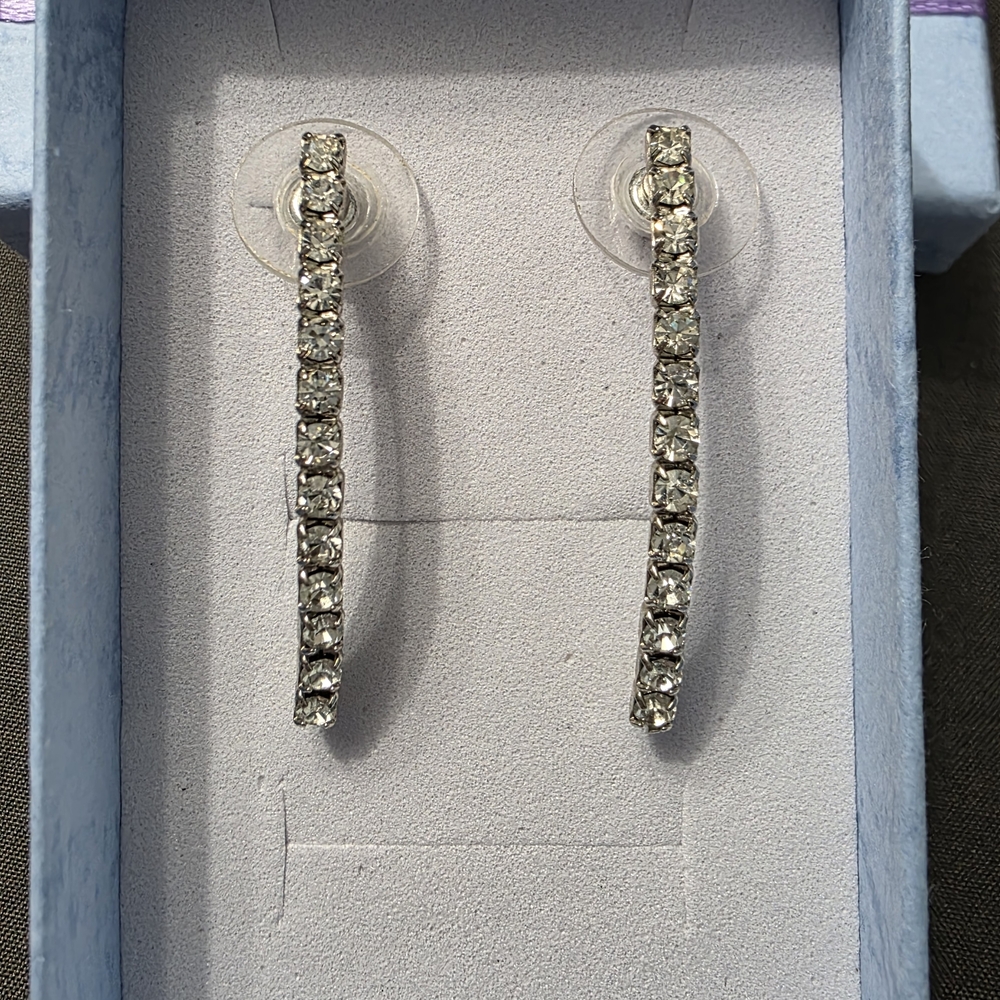 Estate - Silver Tone Dangle Fine Jewelry Earrings - Item 538